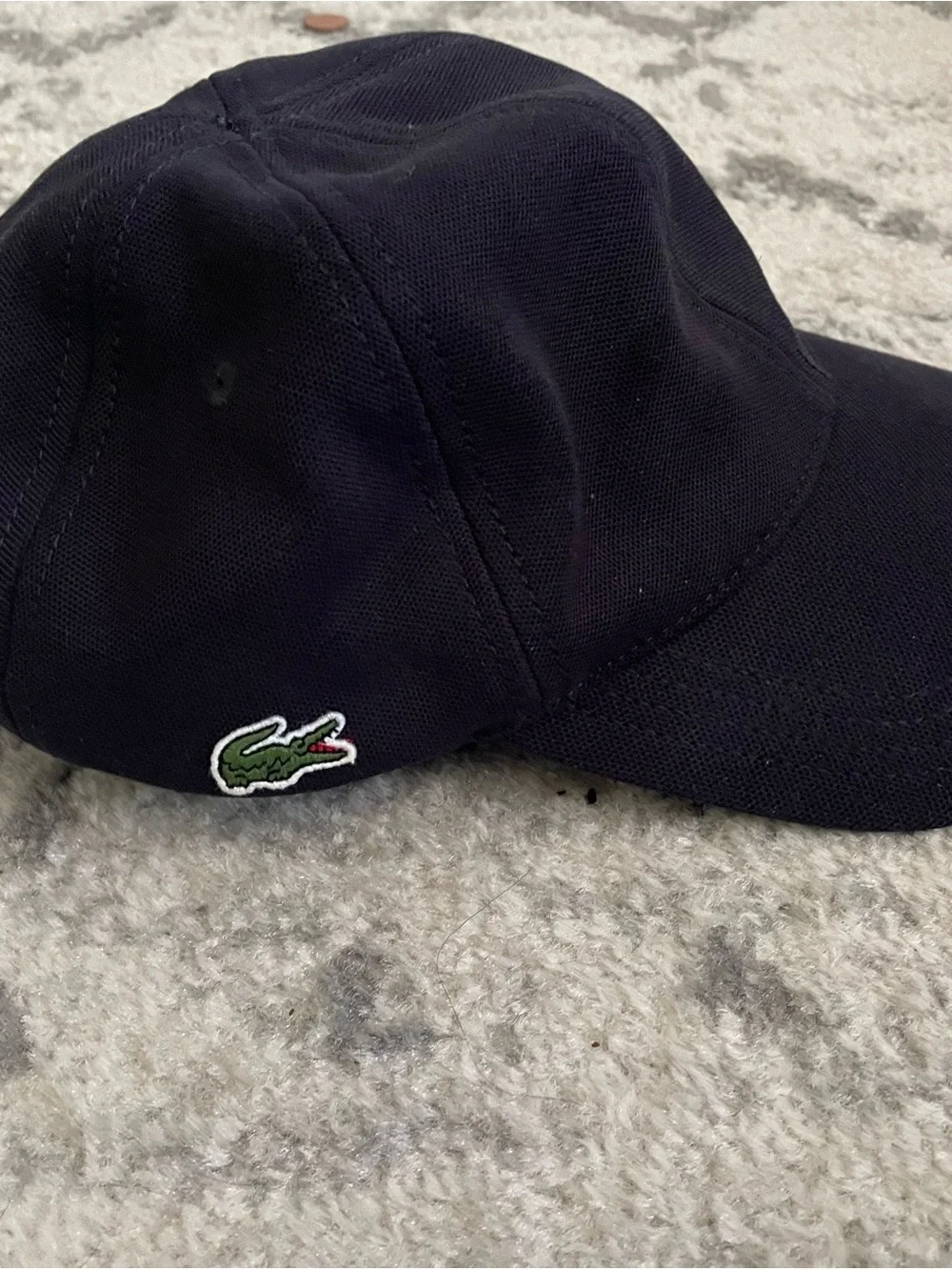 Lacoste Navy Blue Baseball Cap with Green Crocodile Logo